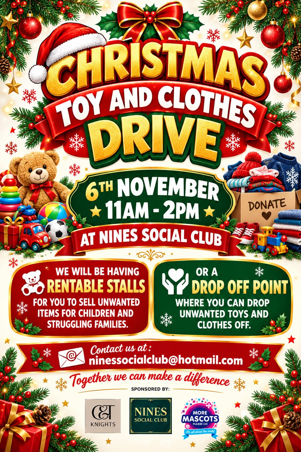 Nines Social Club - Christmas Toy and Clothes Drive